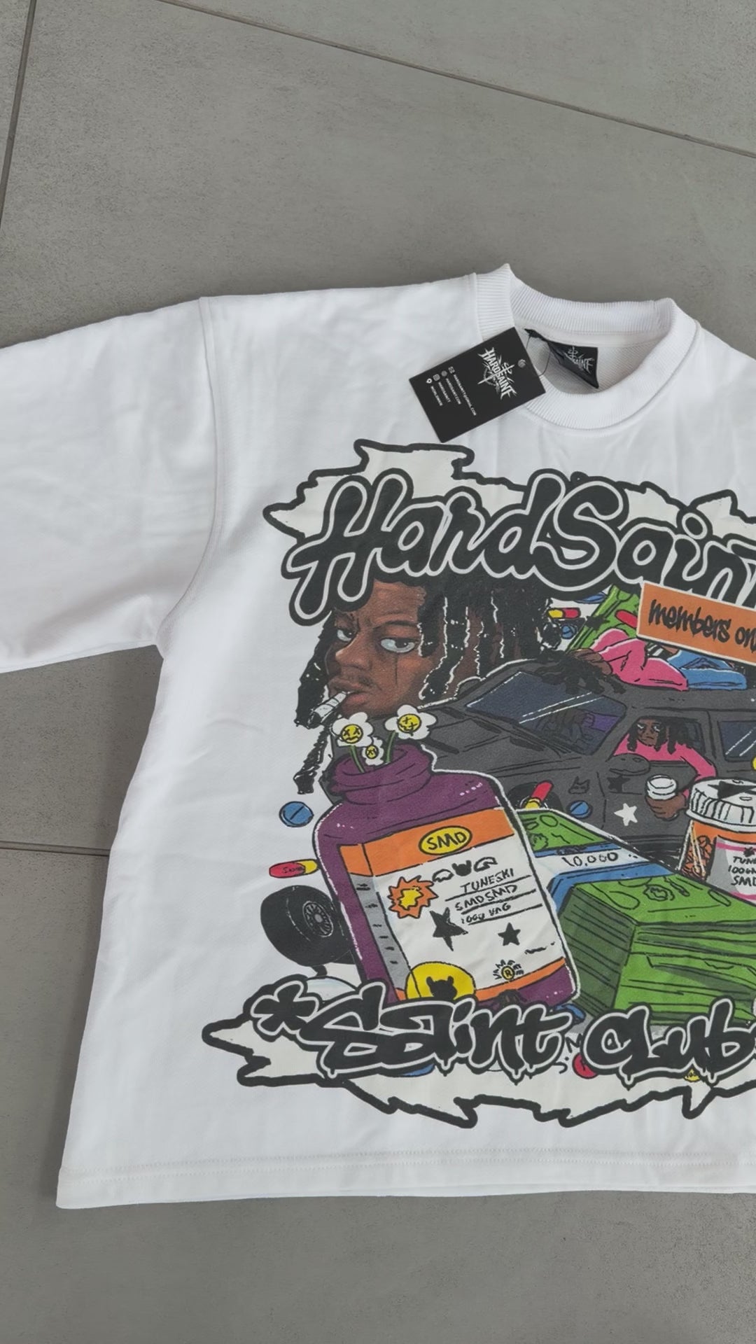 Money & motion white tee